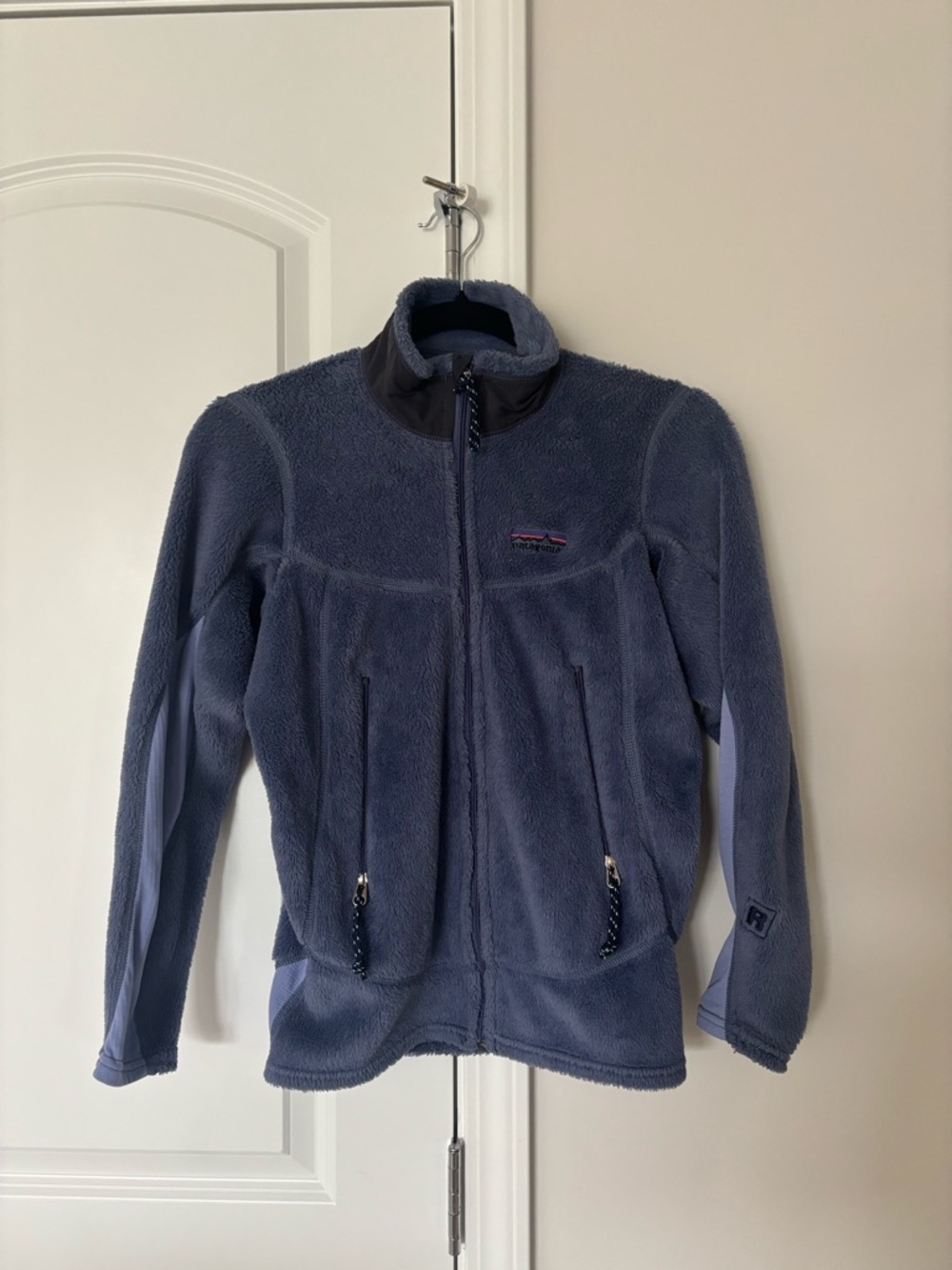 Patagonia Light Blue Plush Fleece Jacket with Logo